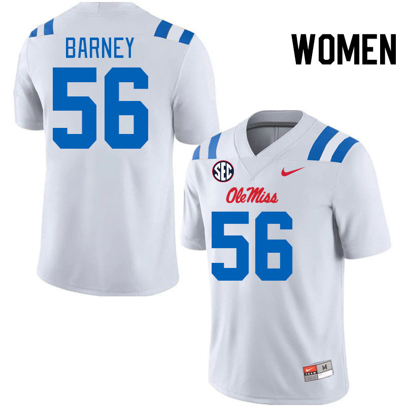 Women #56 CJ Barney Ole Miss Rebels 2024 New Uniforms College Football Jerseys Stitched-White